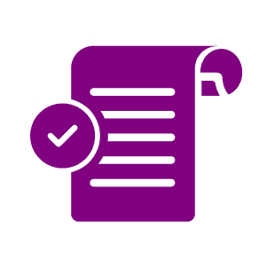 scroll of text with checkmark icon